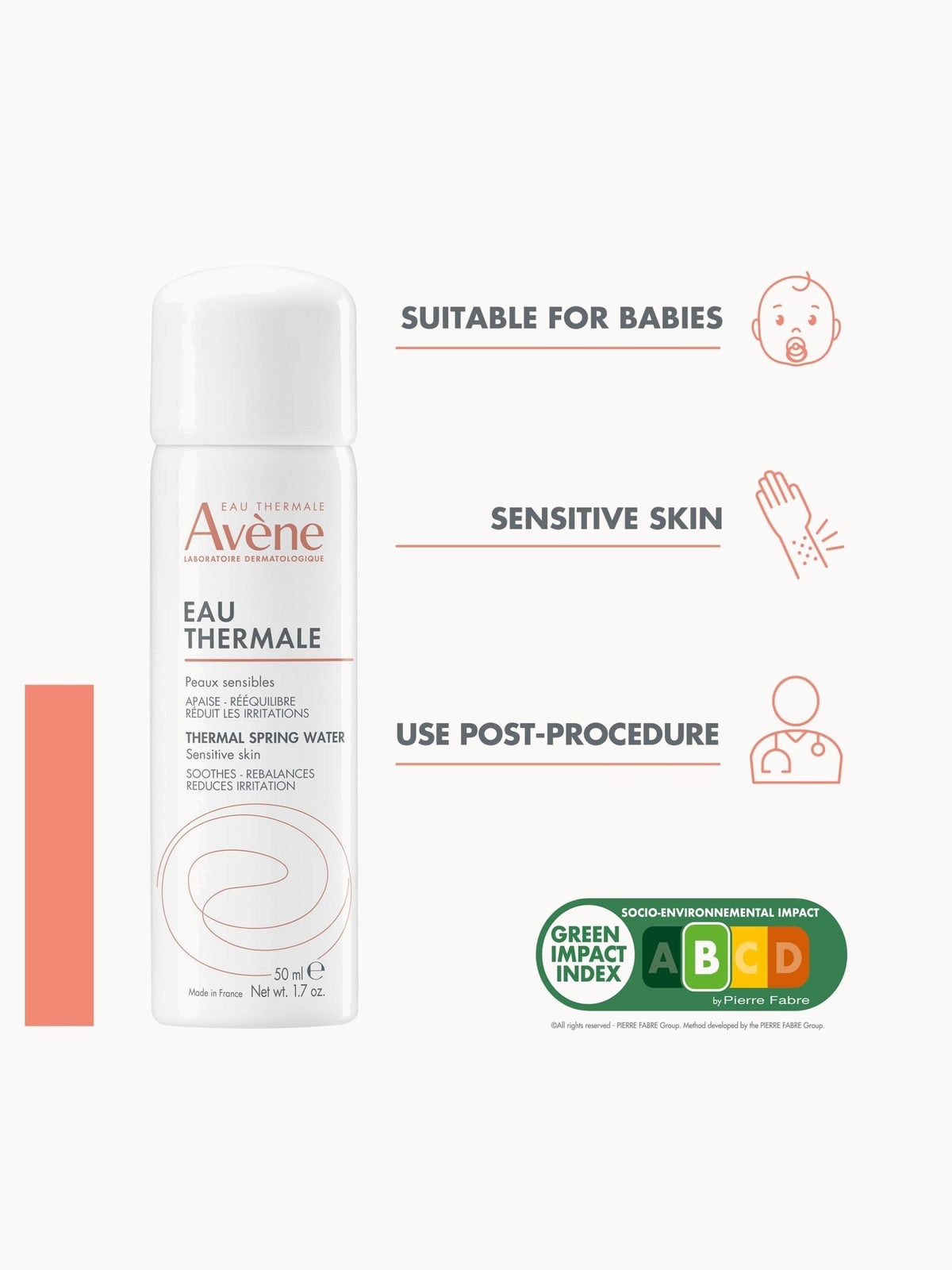 Avène Thermal Spring Water Spray for Sensitive Skin 50ml 4