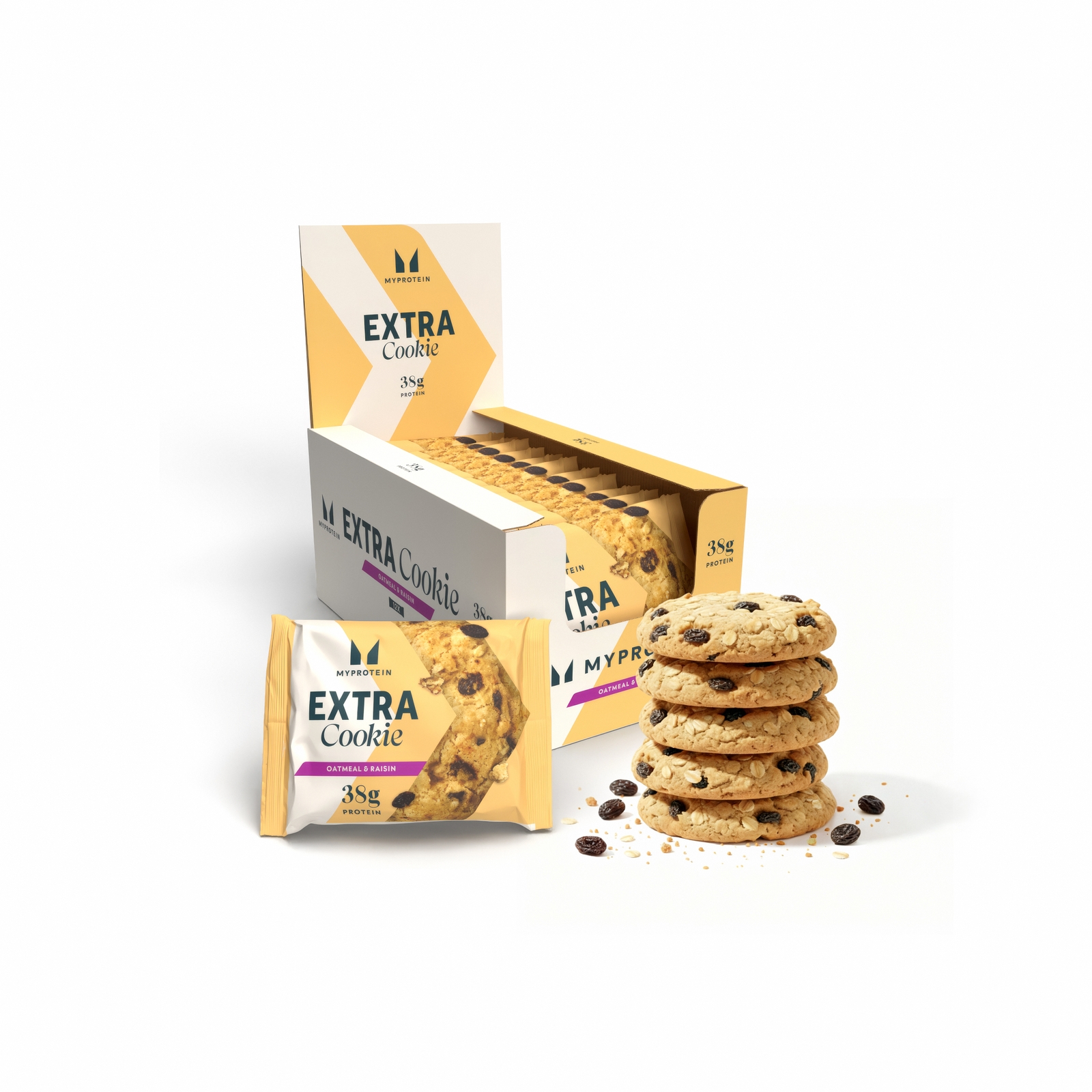 Image of Cookie Extra Proteico - 12 x 75g - Oatmeal and Raisin