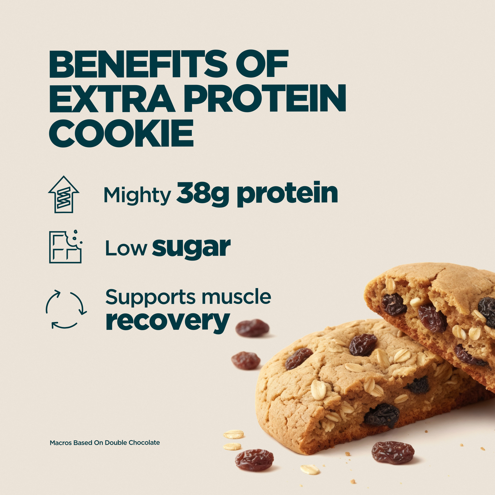 Myprotein Extra Protein Cookie - 12 x 75g - Oatmeal and Raisin