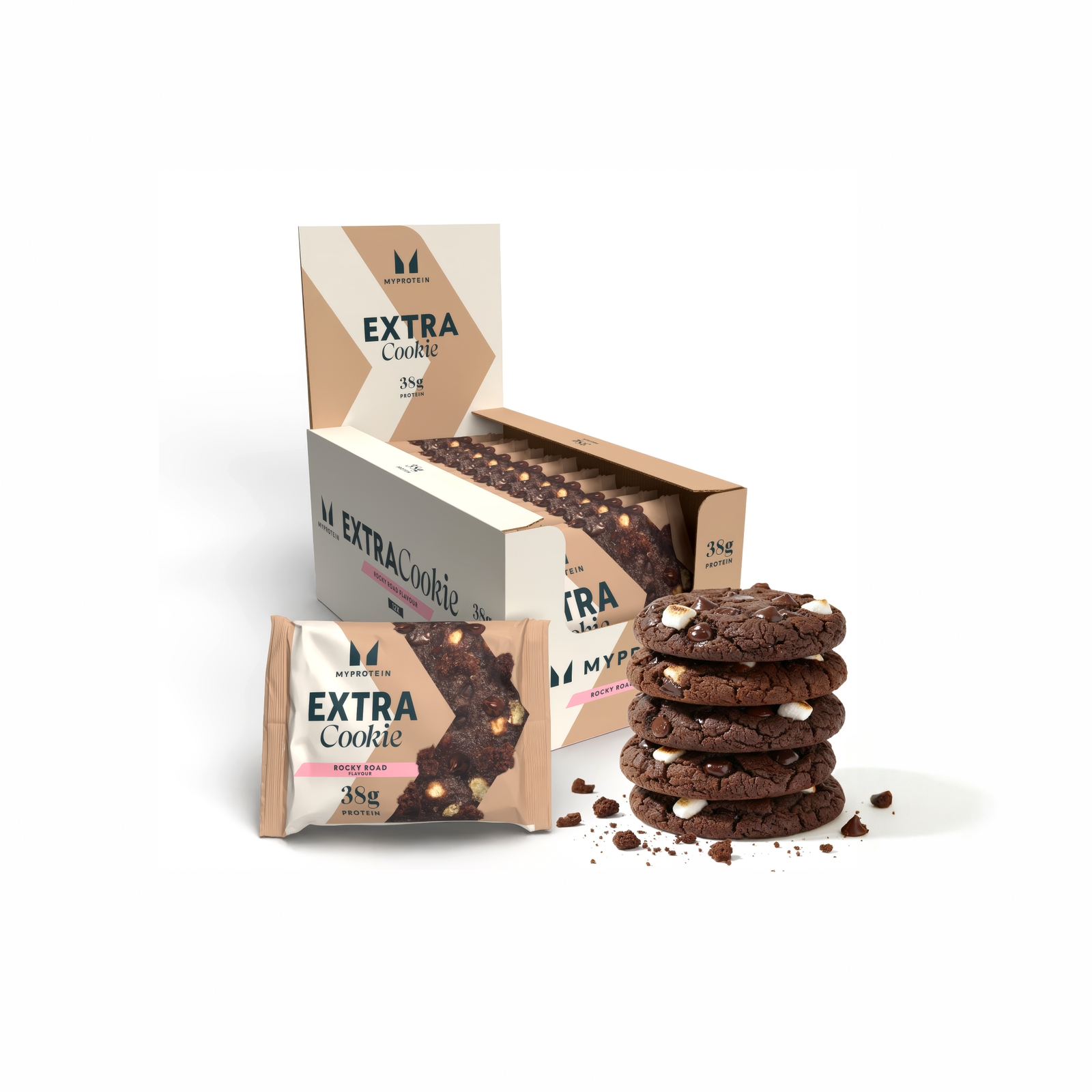 Myprotein UK MyProtein Extra Protein Cookie - 12 x 75g - Rocky Road