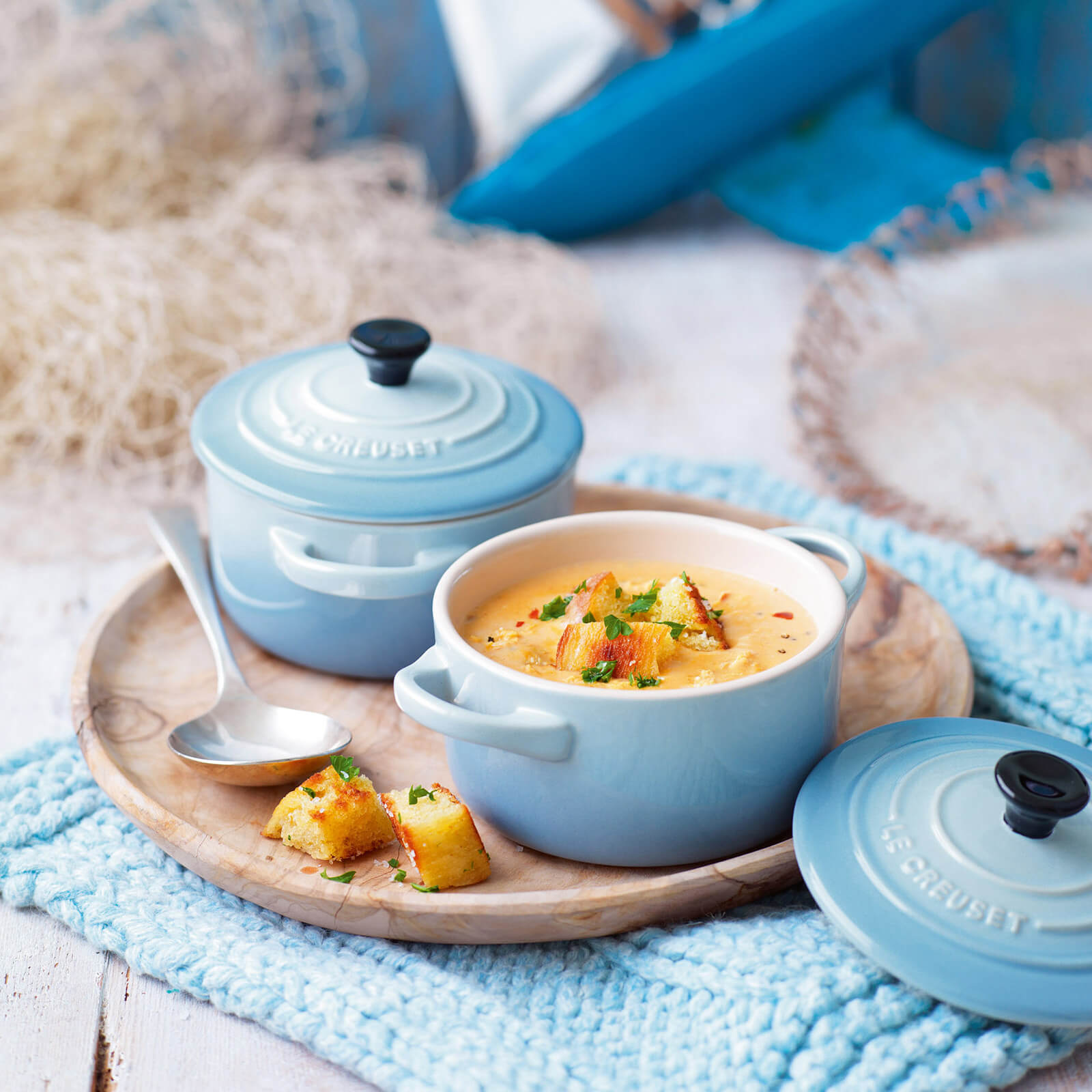 Le Creuset Coastal Blue Stoneware Petite Casserole - COASTAL BLUE