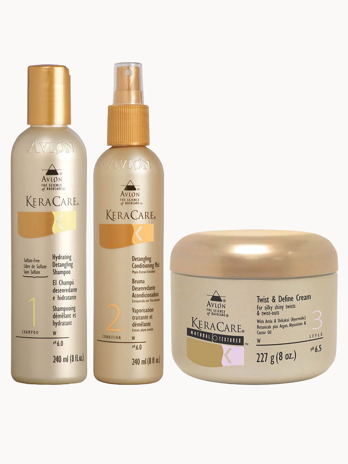 KeraCare Detangling Shampoo and Conditioner Duo with Natural Textures Twist and Define Cream