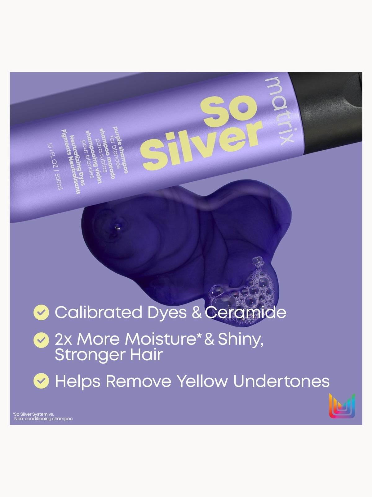 Matrix Total Results So Silver Purple Toning Shampoo for Blonde, Silver & Grey Hair 300ml, photo 3