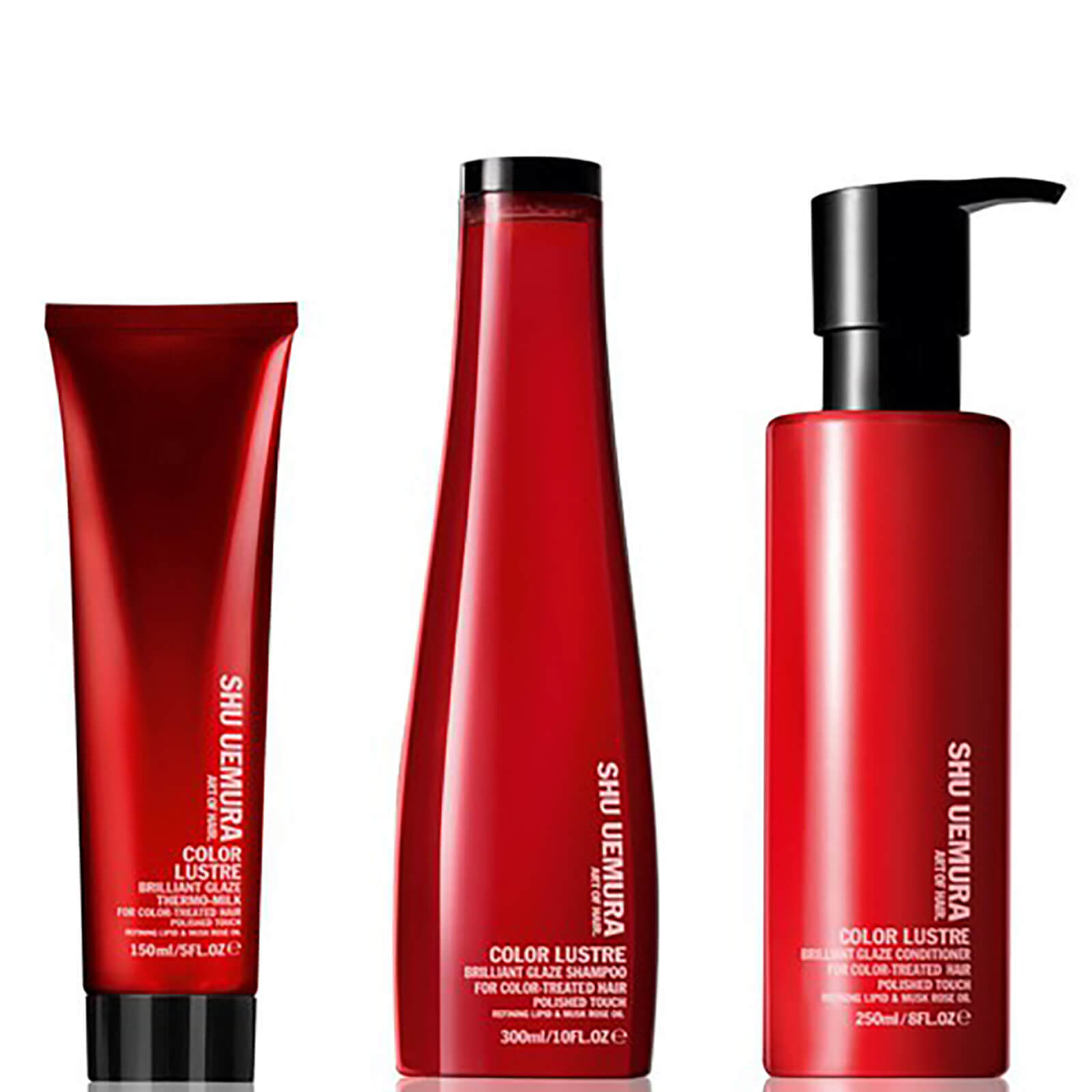 

Shu Uemura Art of Hair Color Lustre Sulfate Free Shampoo (300ml), Conditioner (250ml) and Thermo-Milk (150ml)