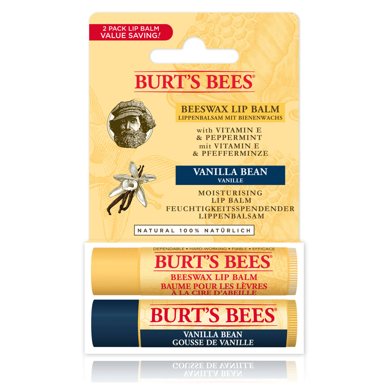 

Набор бальзамов для губ Burt's Bees Beeswax & Vanilla Bean Lip Duo Pack
