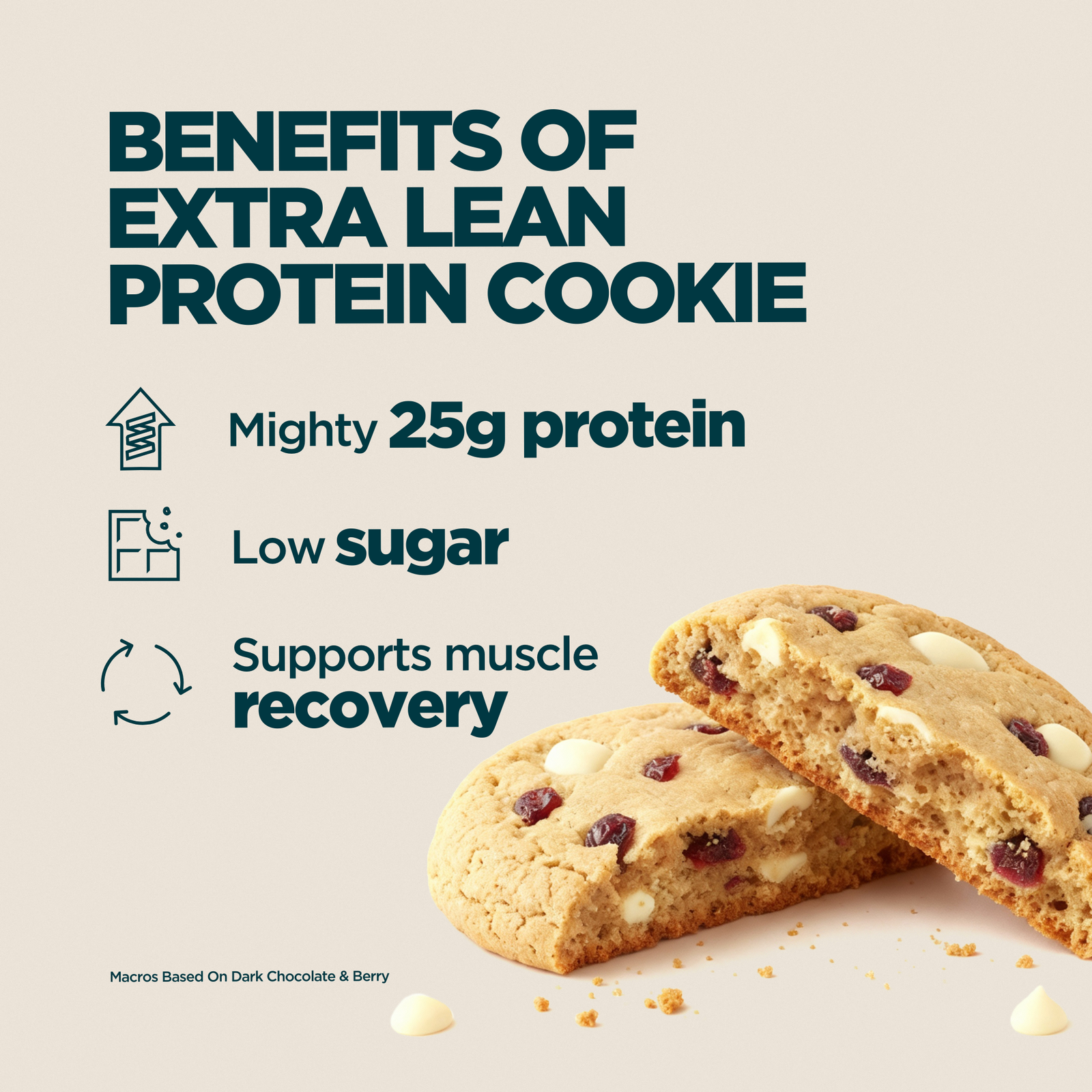 Myprotein Extra Protein Cookie - 12 x 50g - White Chocolate & Cranberry (Lean)