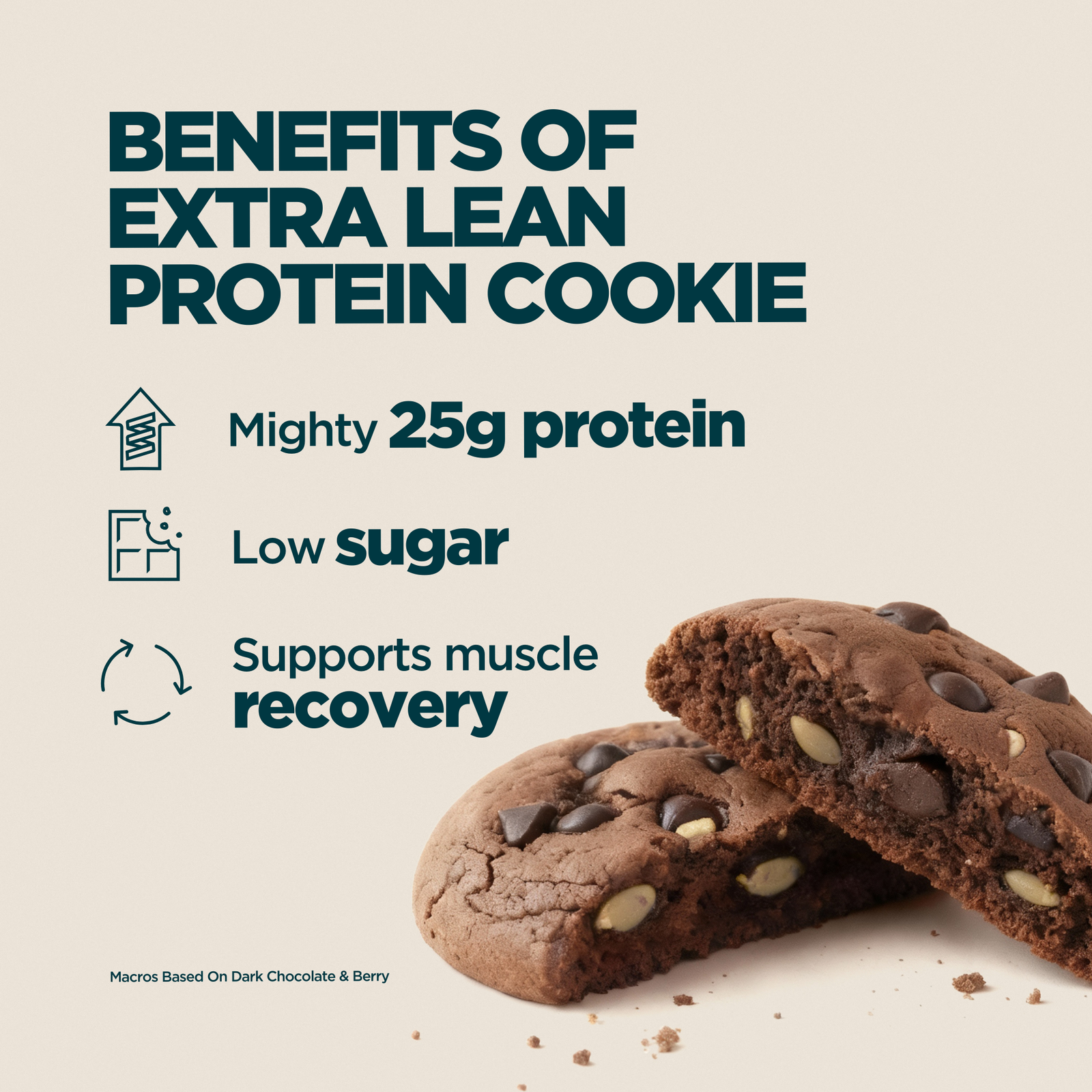 Myprotein Extra Protein Cookie - 12 x 50g - Dark Chocolate and Berry (lean)