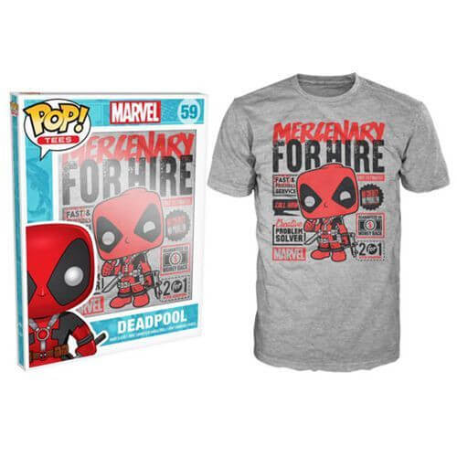 Marvel Deadpool for Hire Funko Pop! T-Shirt - Grey - XXL - Grey