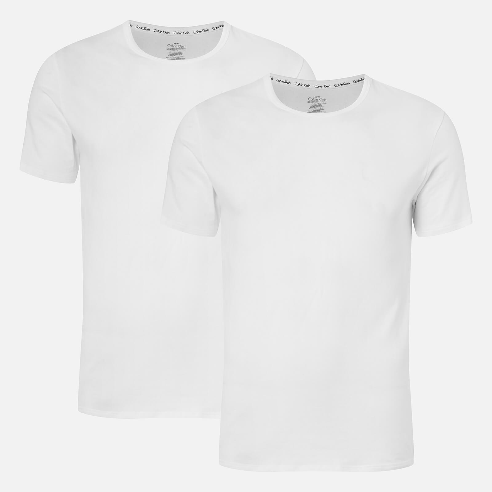 Calvin Klein Men's 2 Pack Crew Neck T-Shirt - White - M
