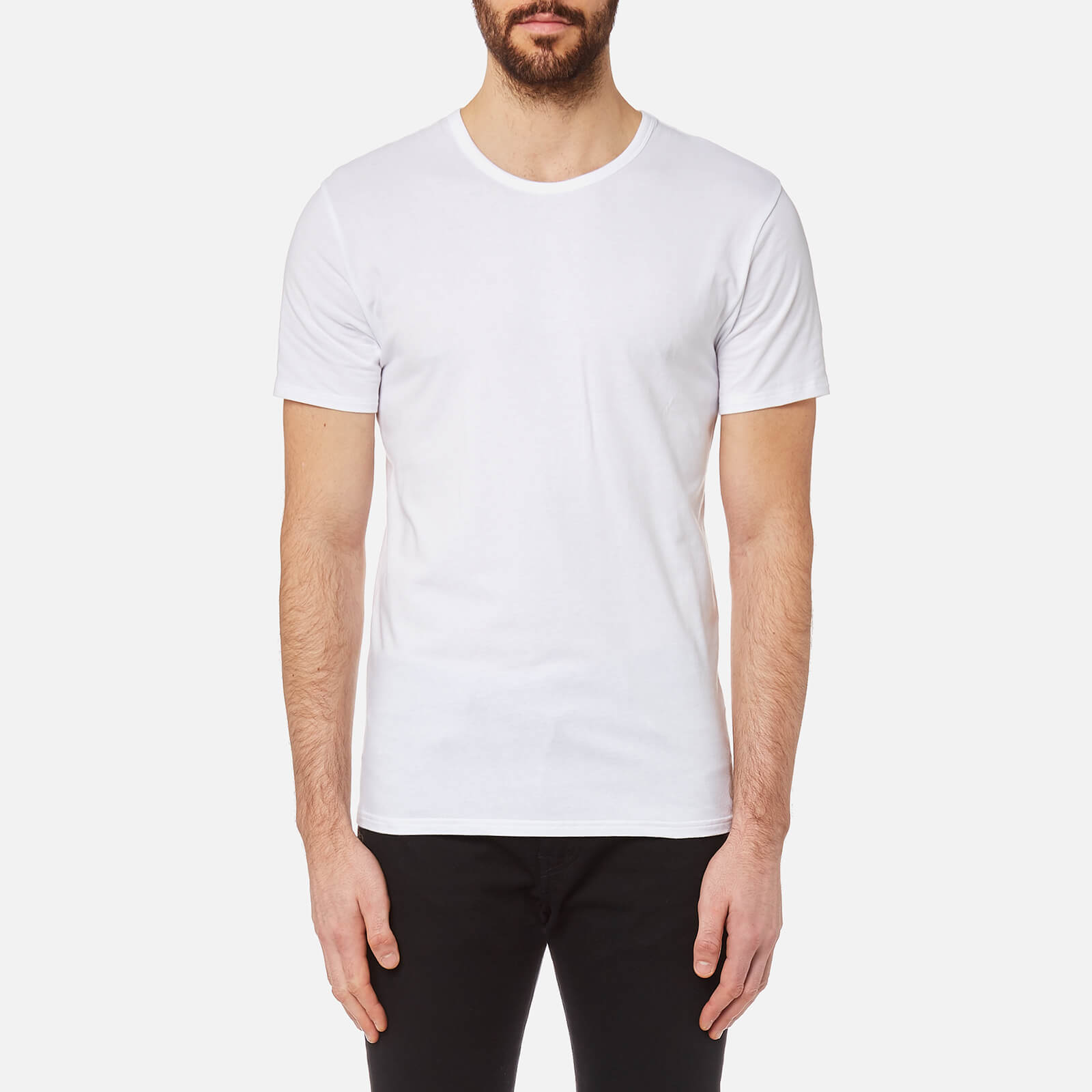 Calvin Klein Men's 2 Pack Crew Neck T-Shirt - White - L