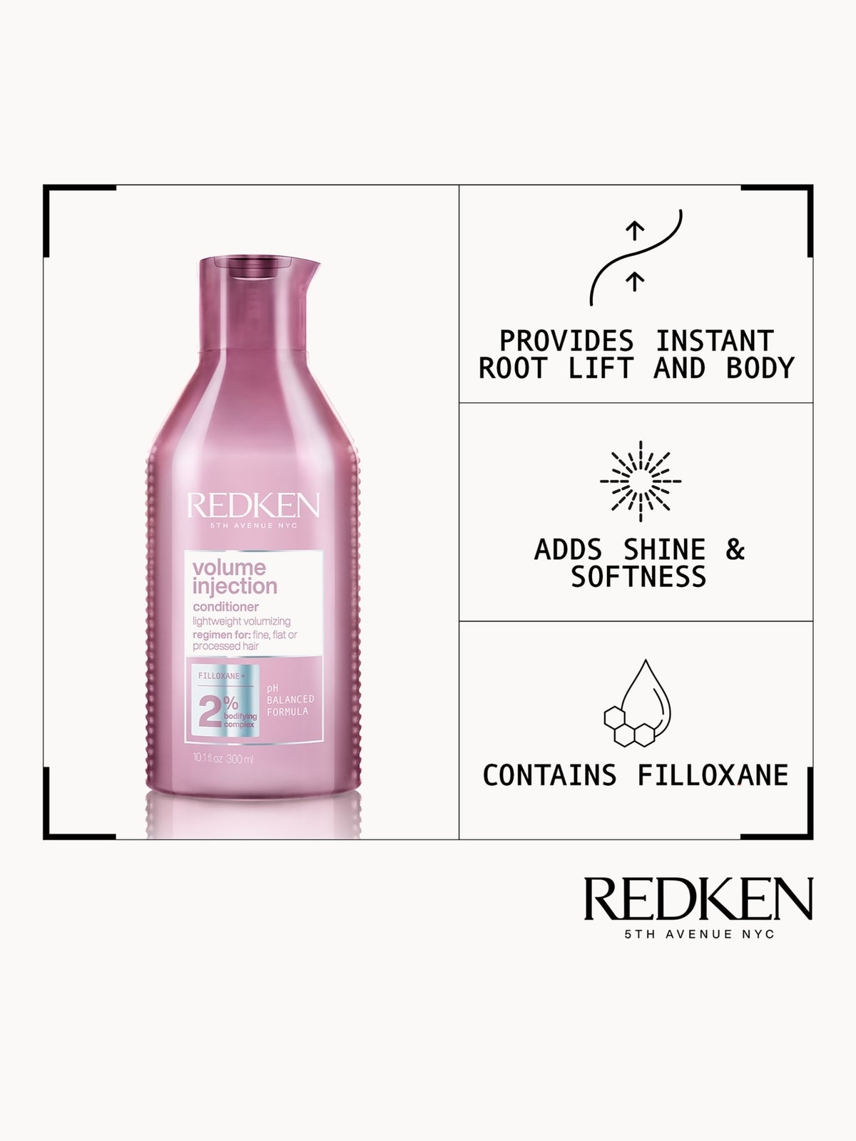 Redken Volume Injection Conditioner 300ml for Fine, Flat Hair, Adds Lift and Volume, photo 3