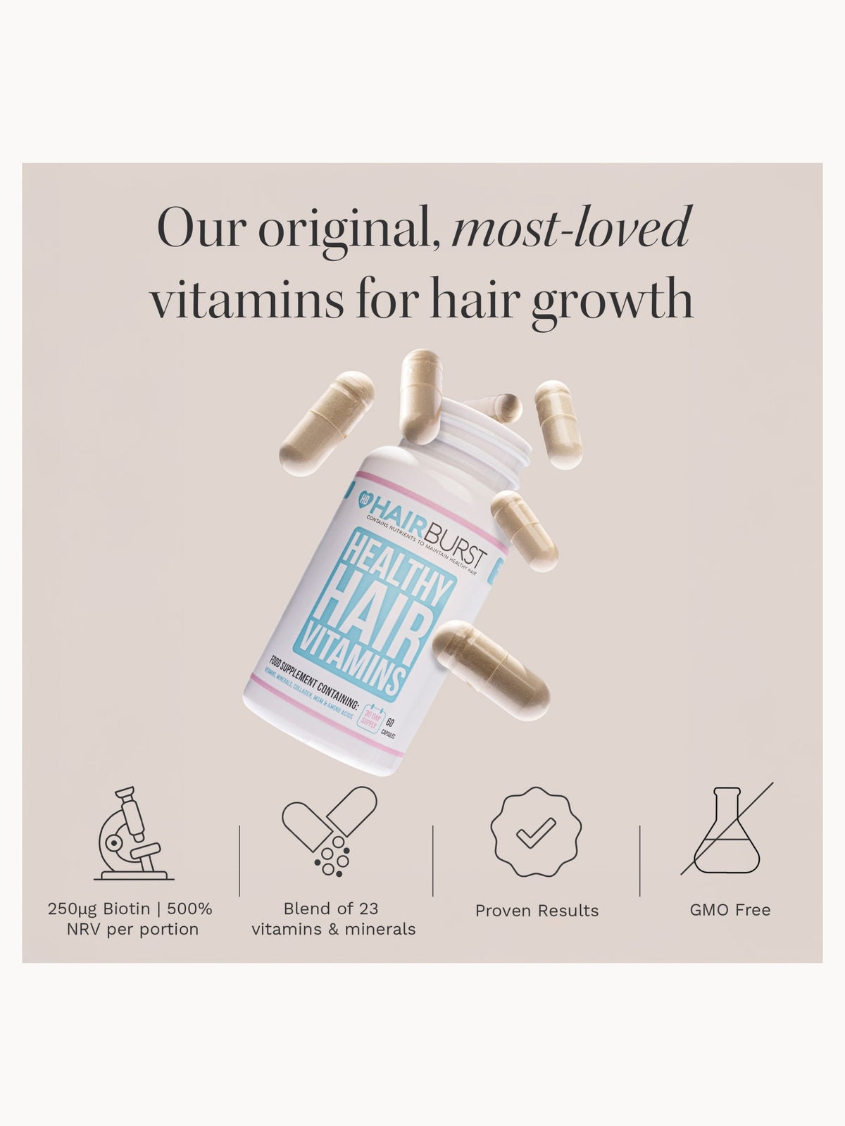 Hairburst Vitamins for Healthy Hair (60 Capsules) 2