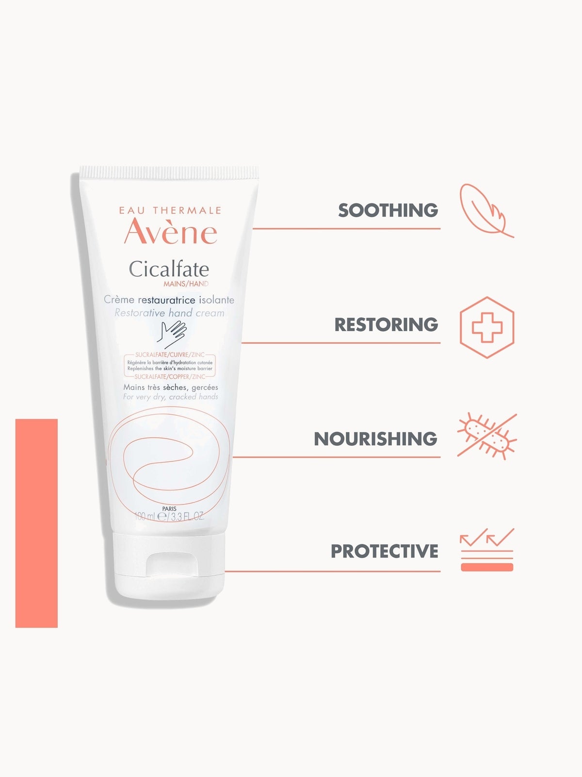Avène Cicalfate Restorative Hand Cream for Very Dry Cracked Hands 100ml 3