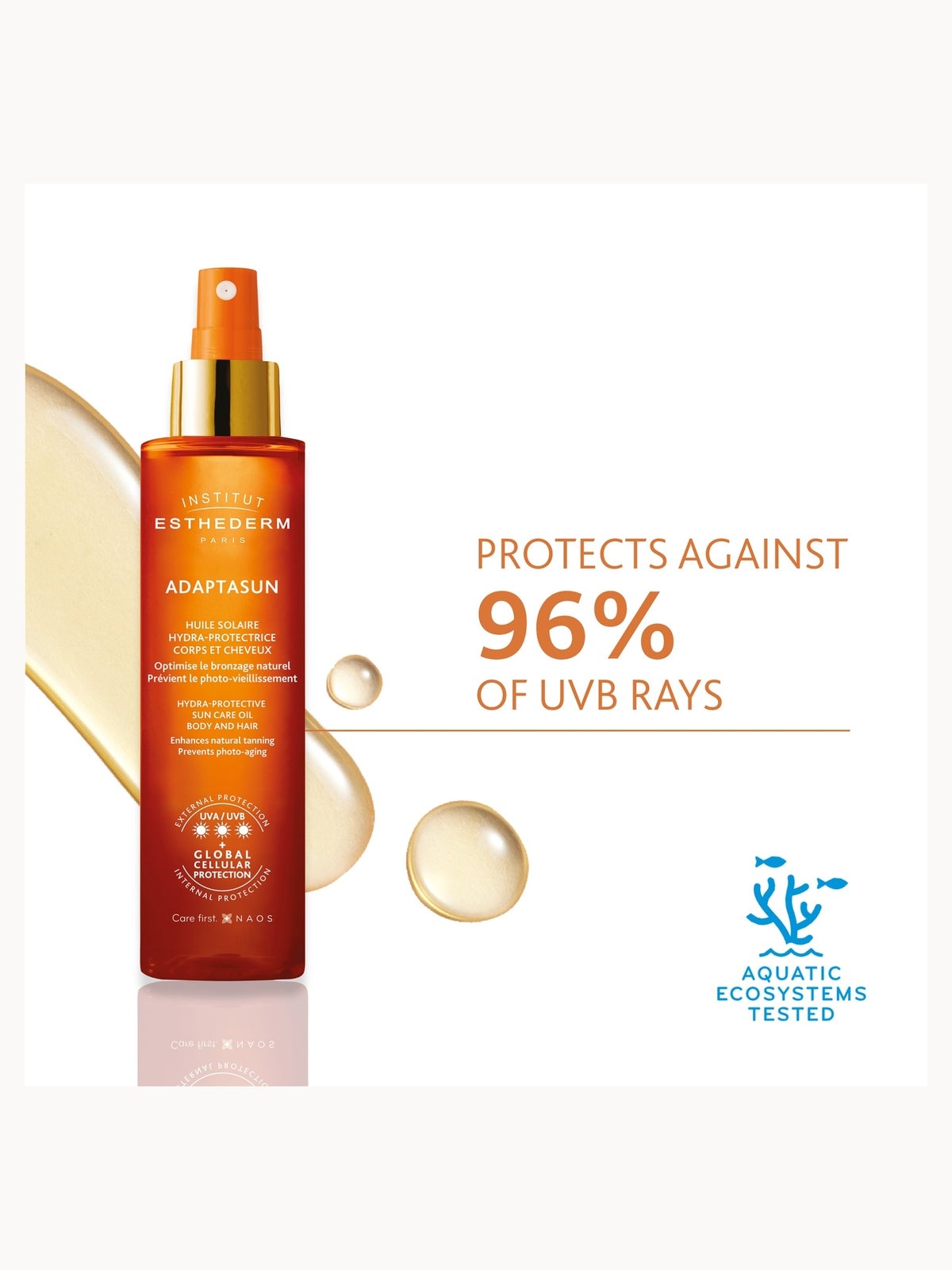 Institut Esthederm Adaptasun Hair and Body High Sun Protection Oil 150ml 2