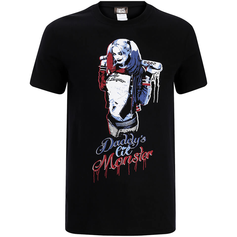 DC Comics Men's Suicide Squad Harley Quinn Daddy's Lil Monster T-Shirt - Black - L