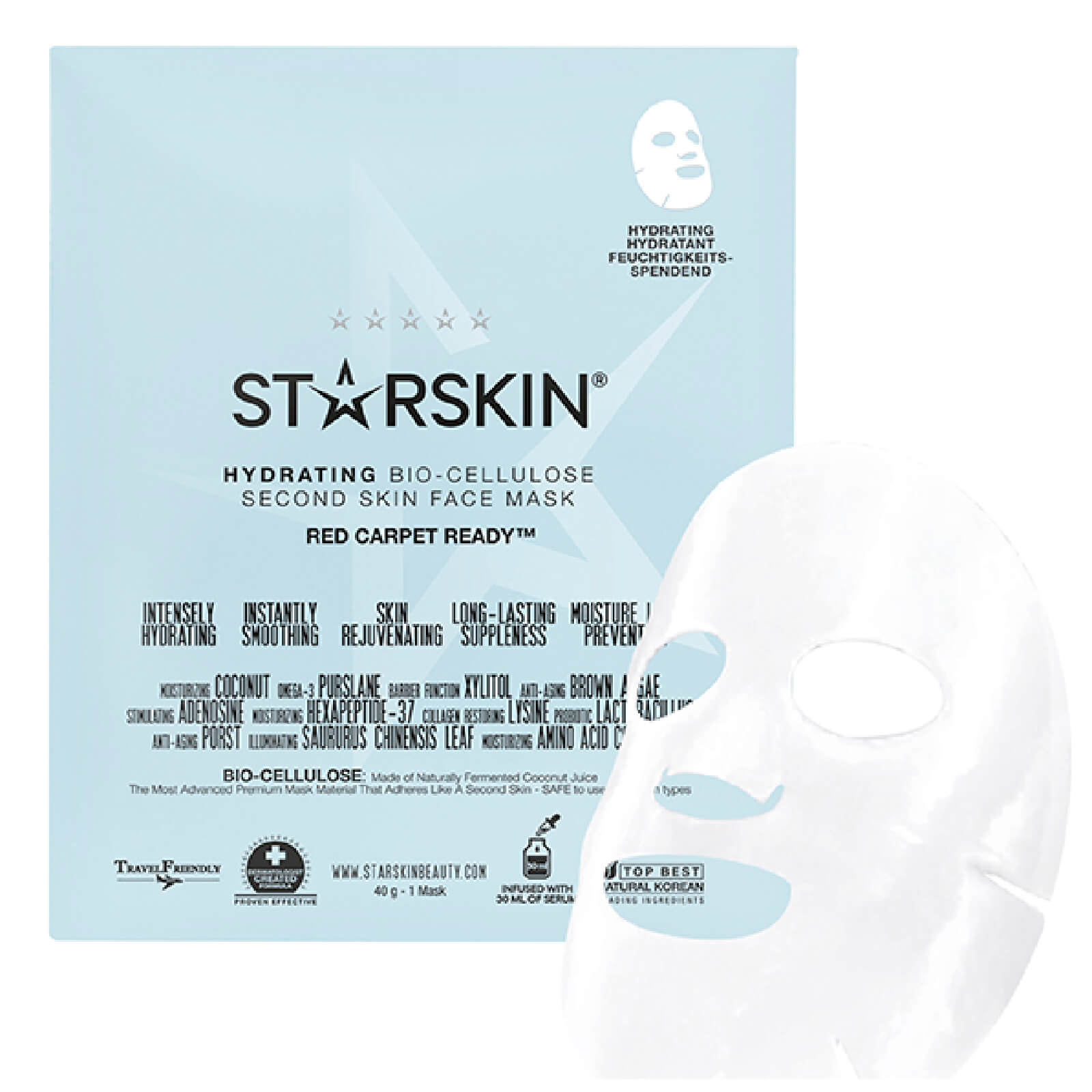 STARSKIN STARSKIN RED CARPET READY HYDRATING BIO-CELLULOSE FACE MASK,SST003