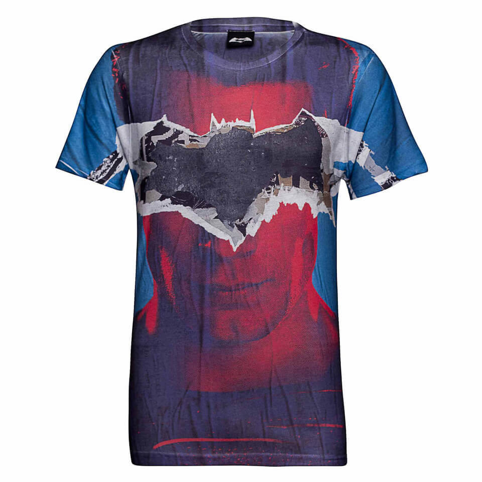 DC Comics Men's Batman Tear T-Shirt - Blue - M