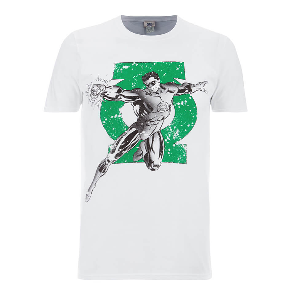 DC Comics Men's Green Lantern Punch T-Shirt - White - L