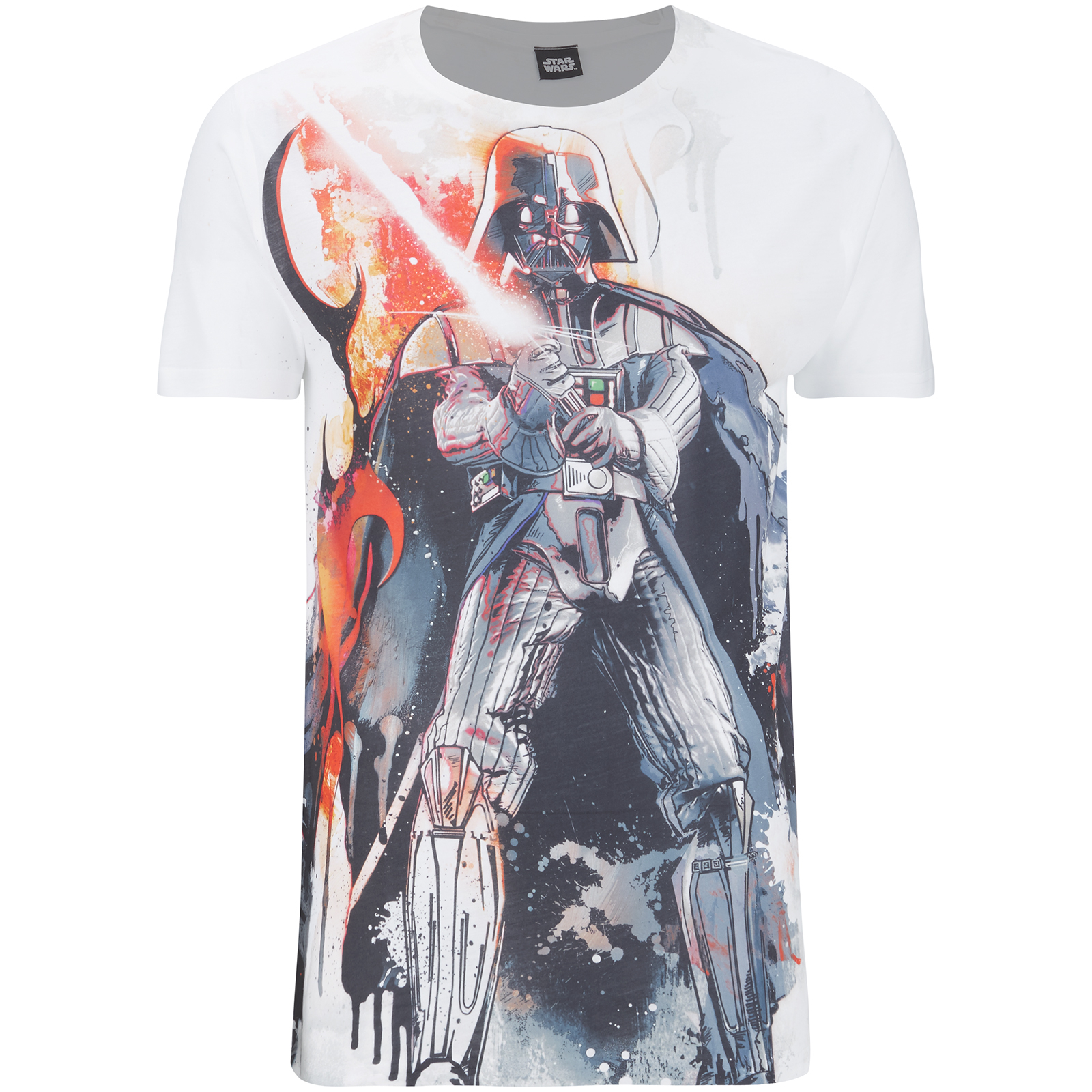 Star Wars Men's Vader Stencil T-Shirt - White - M