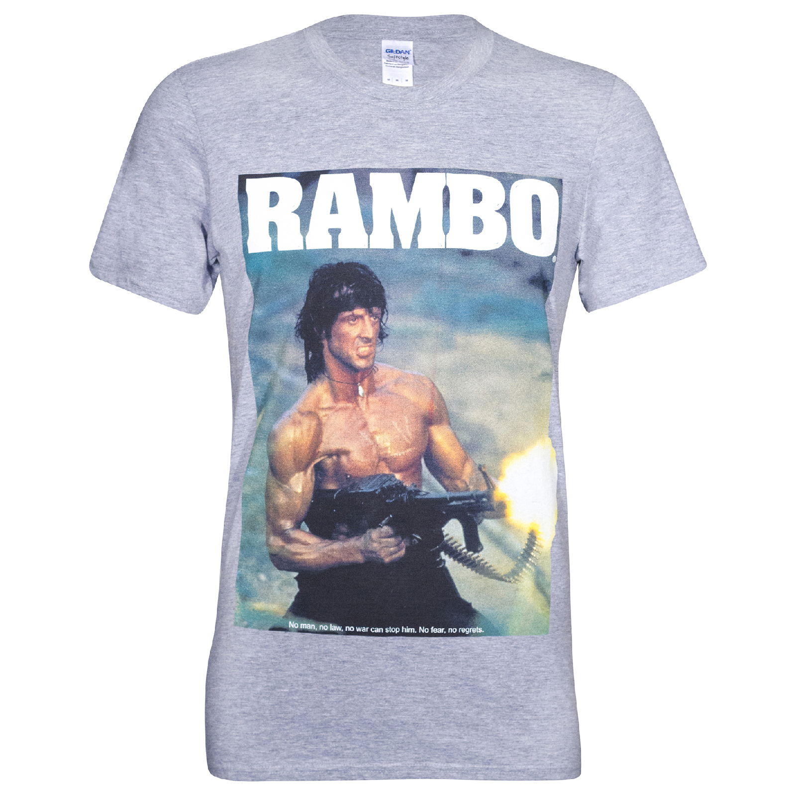T-Shirt Homme Rambo Gun - Gris - XL - Gris