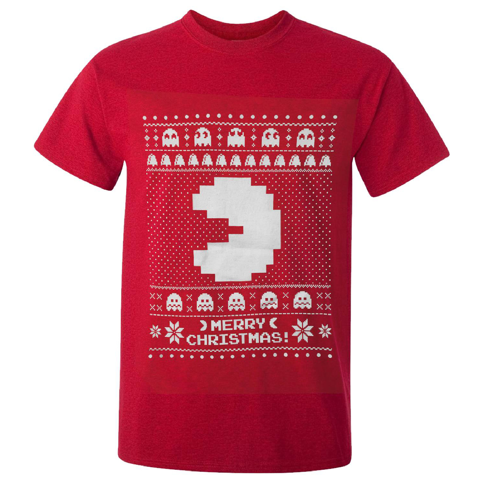 Namco Men's Merry Pac-Man Christmas T-Shirt - Red - M - Red