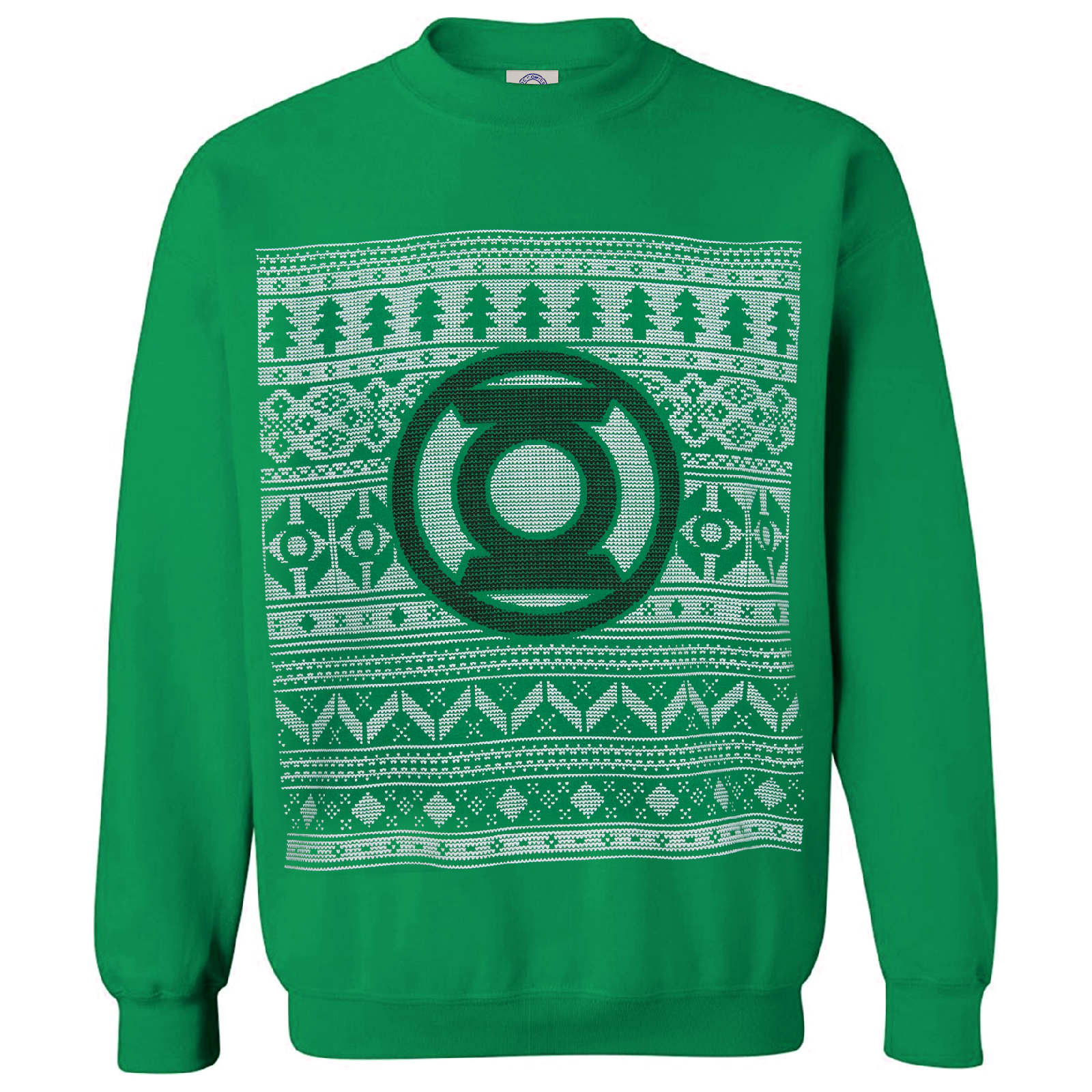 DC Comics Men's Green Lantern Christmas Fairisle Sweatshirt - Green - XXL