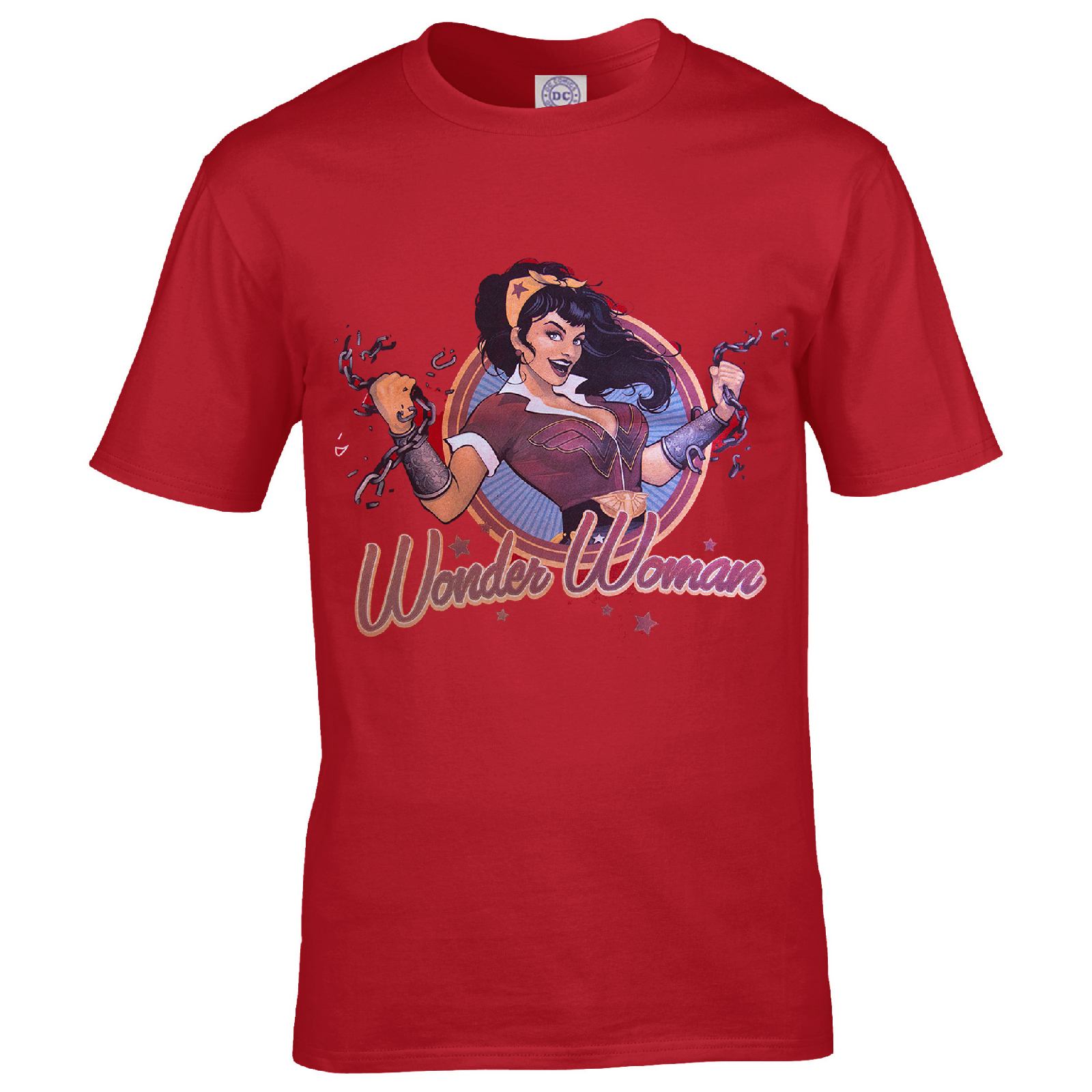 DC Comics Men's Bombshell Wonder Woman Logo T-Shirt - Red - S