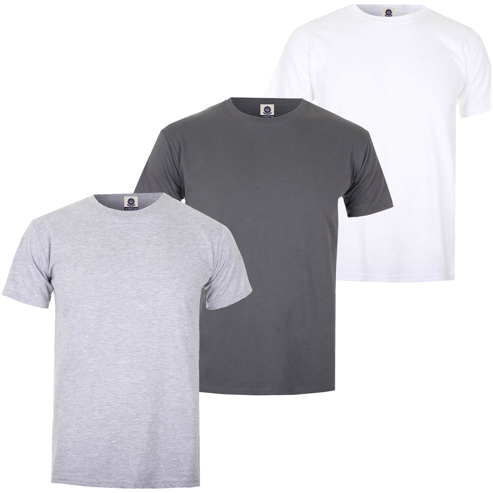 Varsity Team Players Men's T-Shirt 3 Pack - Charcoal/White/Grey - XXL