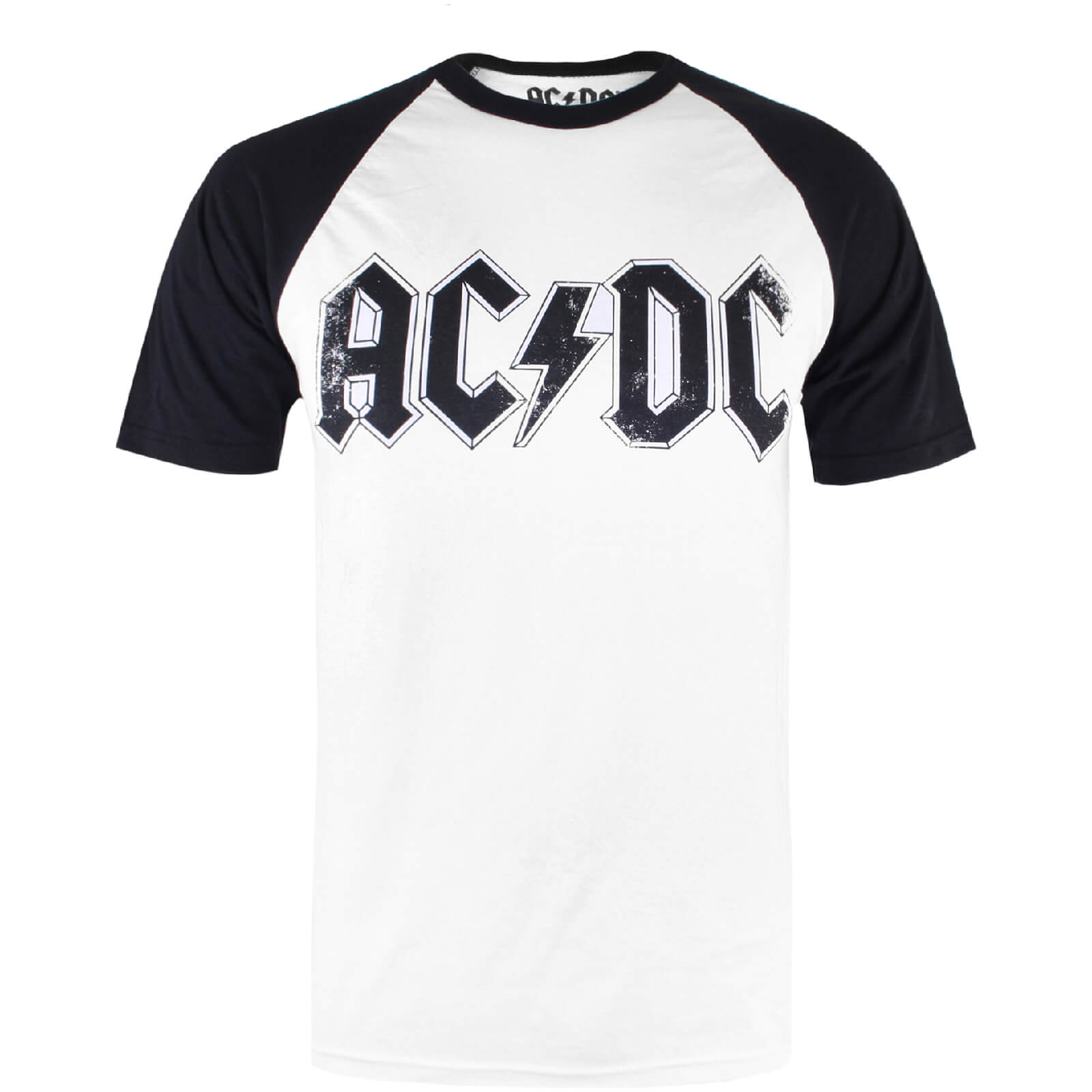 ACDC Men's Logo Raglan Logo T-Shirt - White/Black - S
