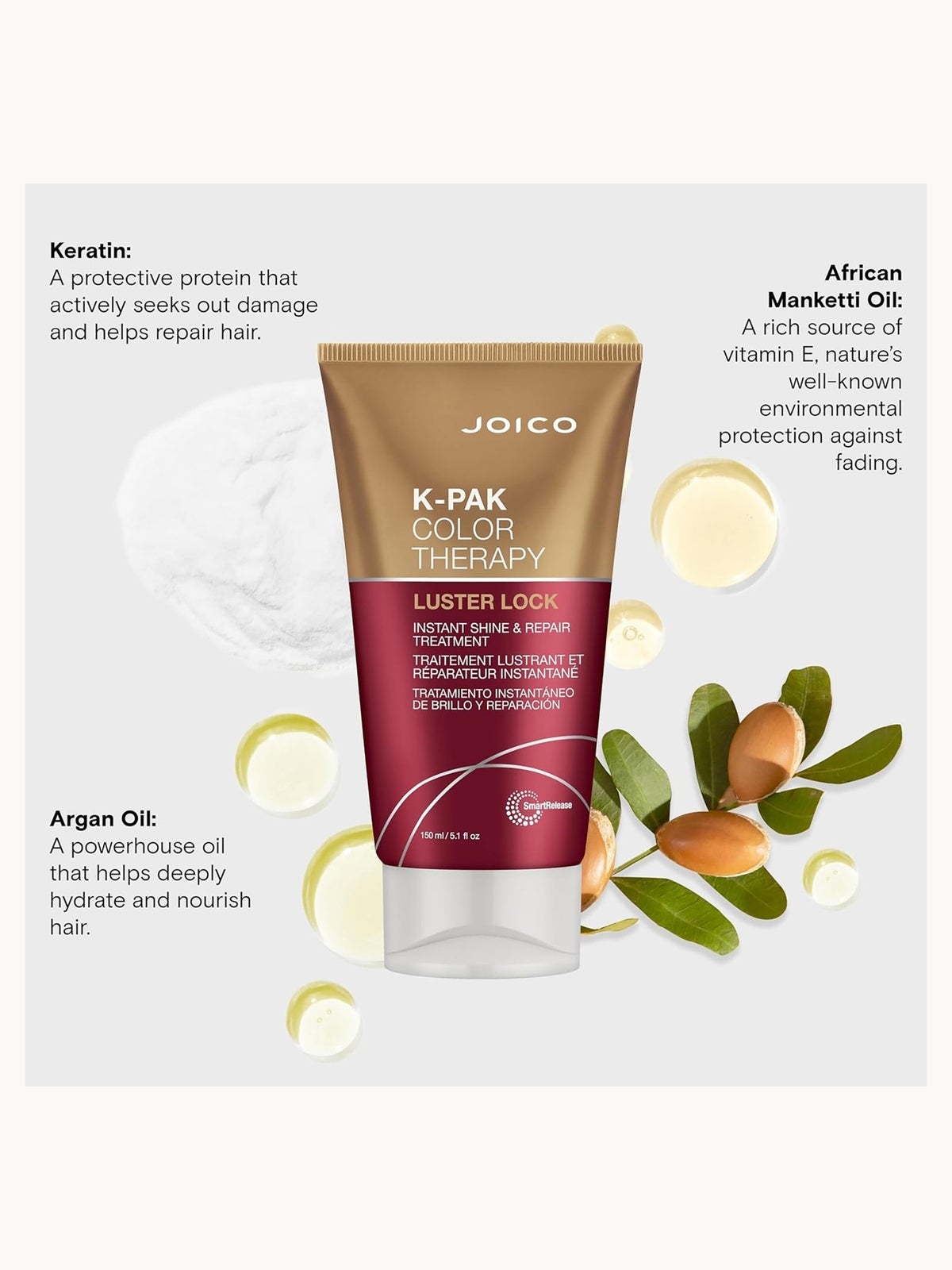 Joico K-Pak Colour Therapy Luster Lock Instant Shine and Repair Treatment 140ml 4