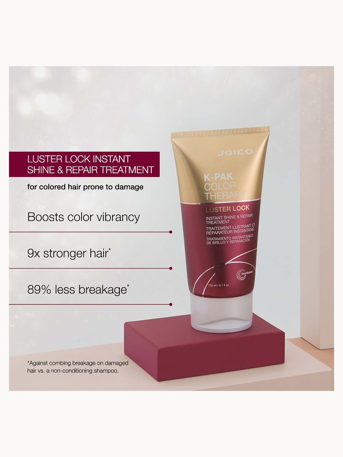 Joico K-Pak Colour Therapy Luster Lock Instant Shine and Repair Treatment 140ml 3