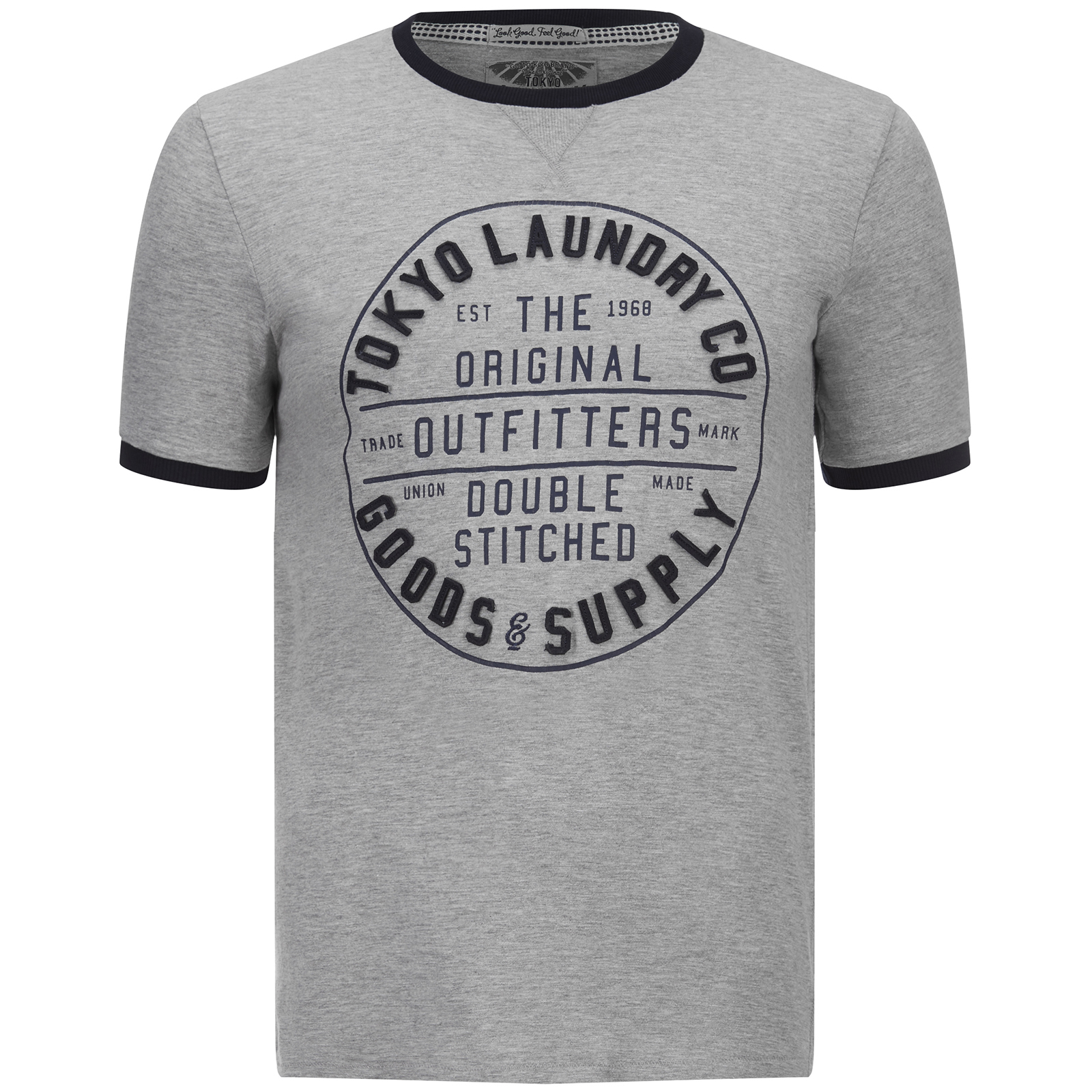 T-Shirt Homme Double Stitched Tokyo Laundry -Gris Chiné - XL - Gris