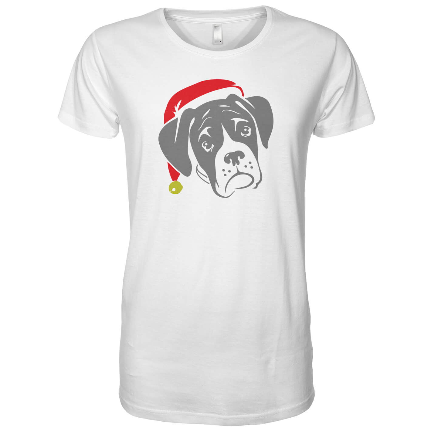 Boxer Dog with Santa Hat Men's T-Shirt - S