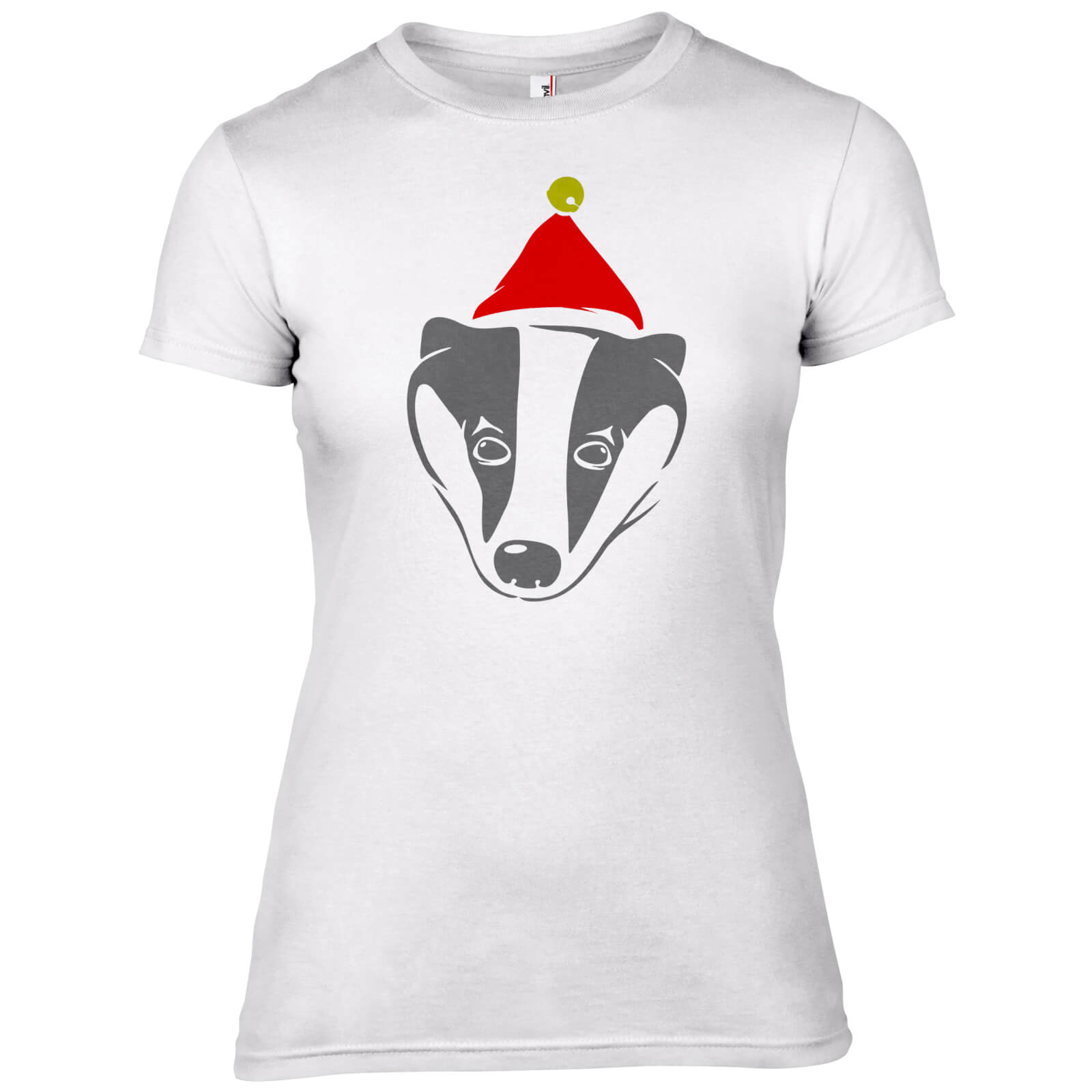 Badger with Santa Hat Women's T-Shirt - UK 8