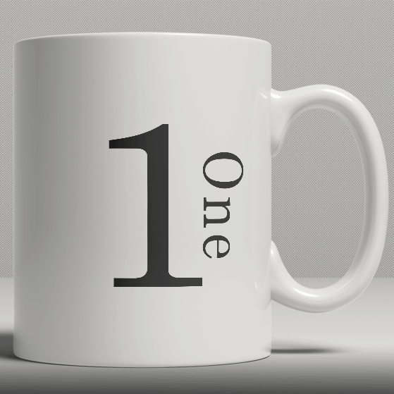 Alphabet Ceramic Mug - Number 1