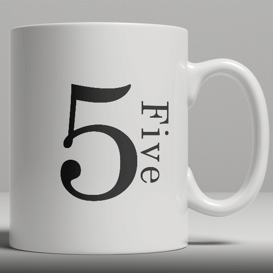 Alphabet Ceramic Mug - Number 5