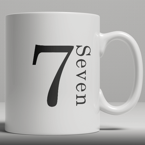 Alphabet Ceramic Mug - Number 7