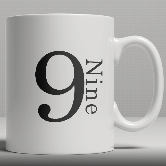 Alphabet Ceramic Mug - Number 9