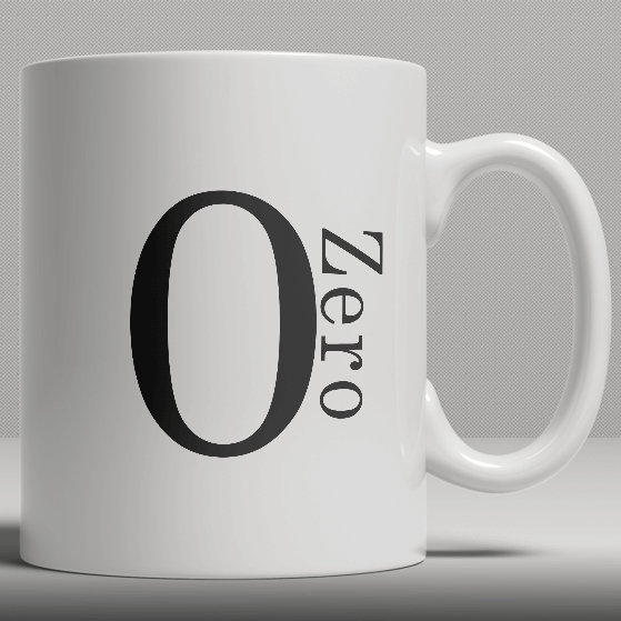 Alphabet Ceramic Mug - Number 0