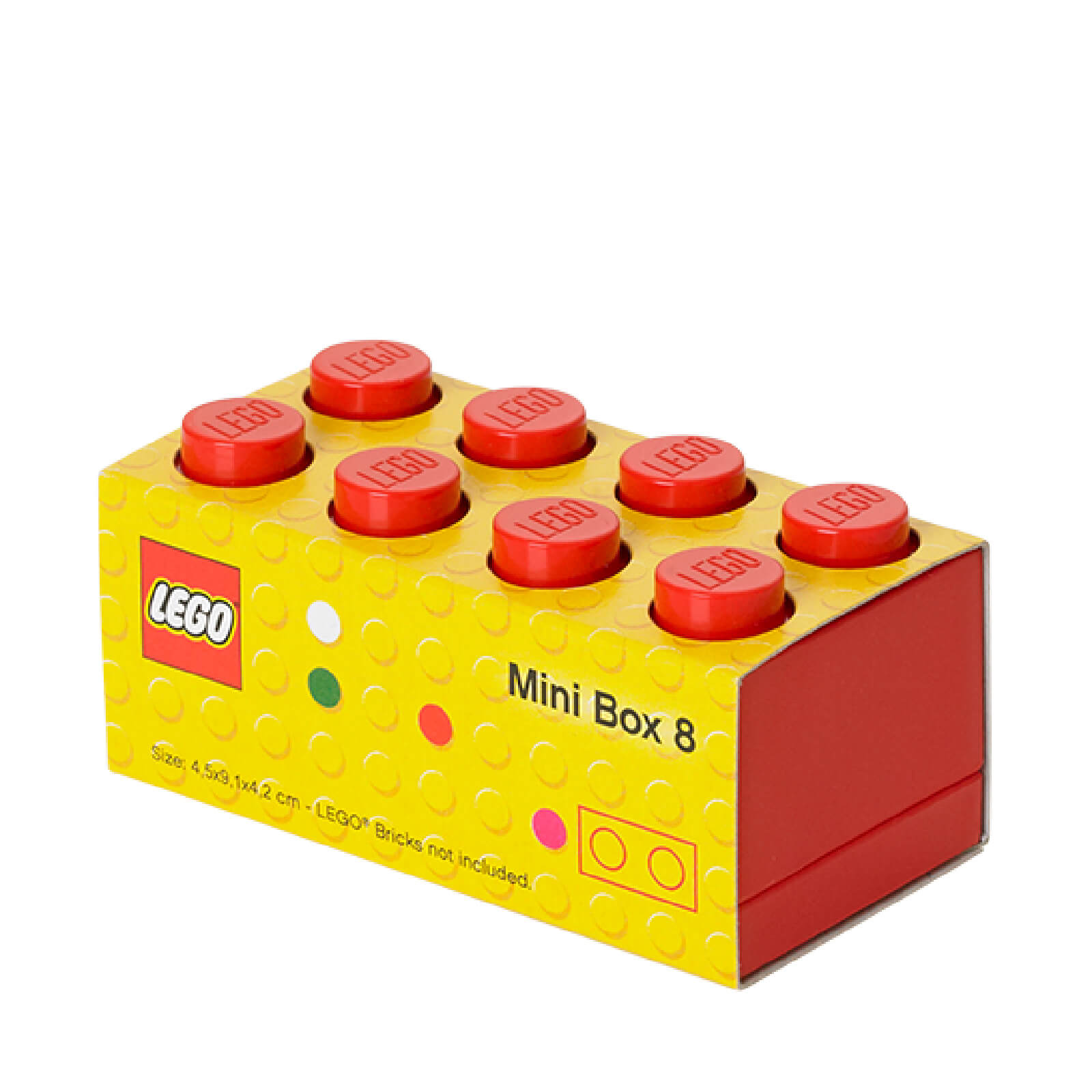Mini Ladrillo de almacenamiento LEGO (8 espigas) - Rojo