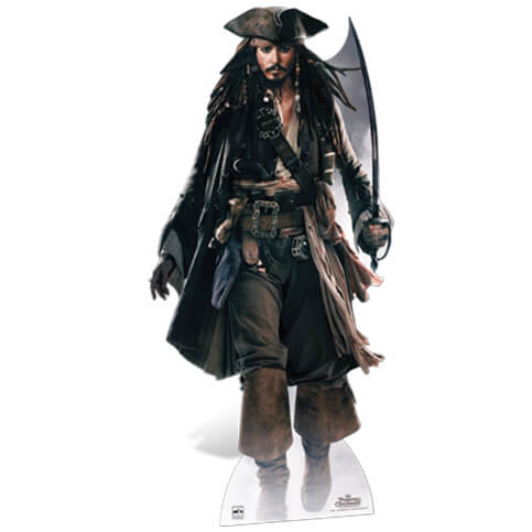 Pirates of the Caribbean Captain Jack Sparrow with Sword Life Size Cut Out