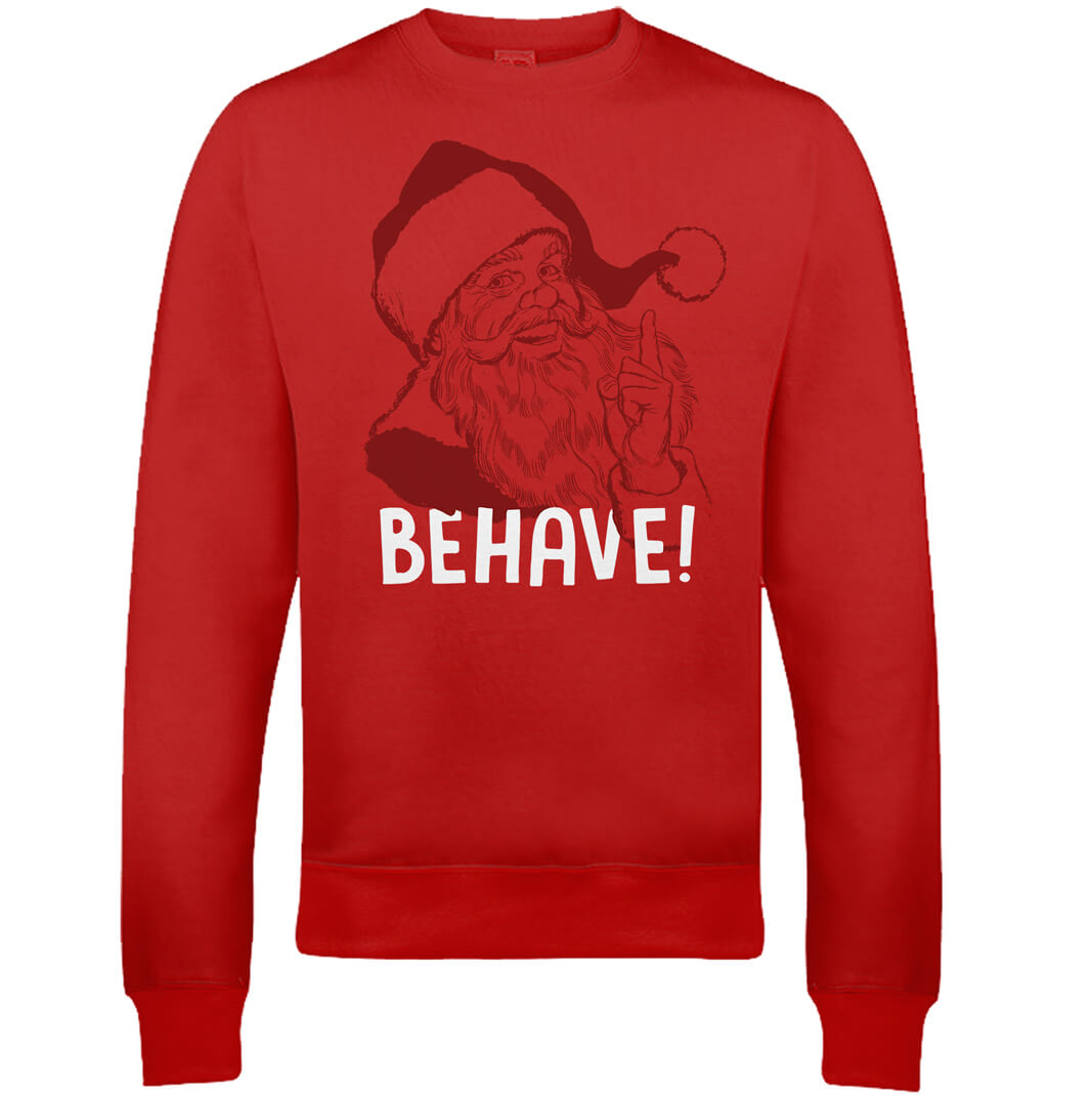 Behave Christmas Sweatshirt - Red - S