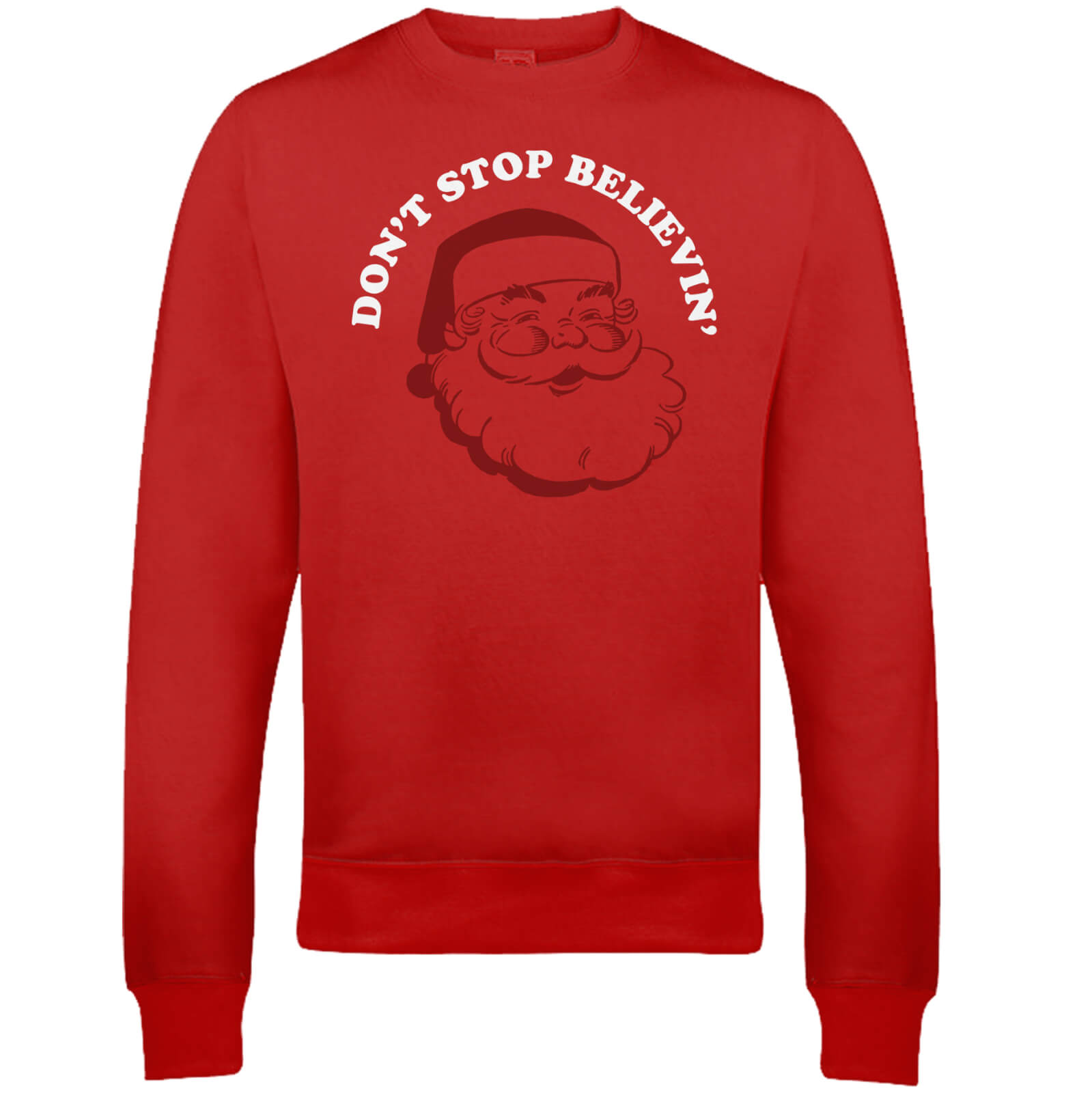 Don't Stop Believin' Christmas Sweatshirt - Red - S