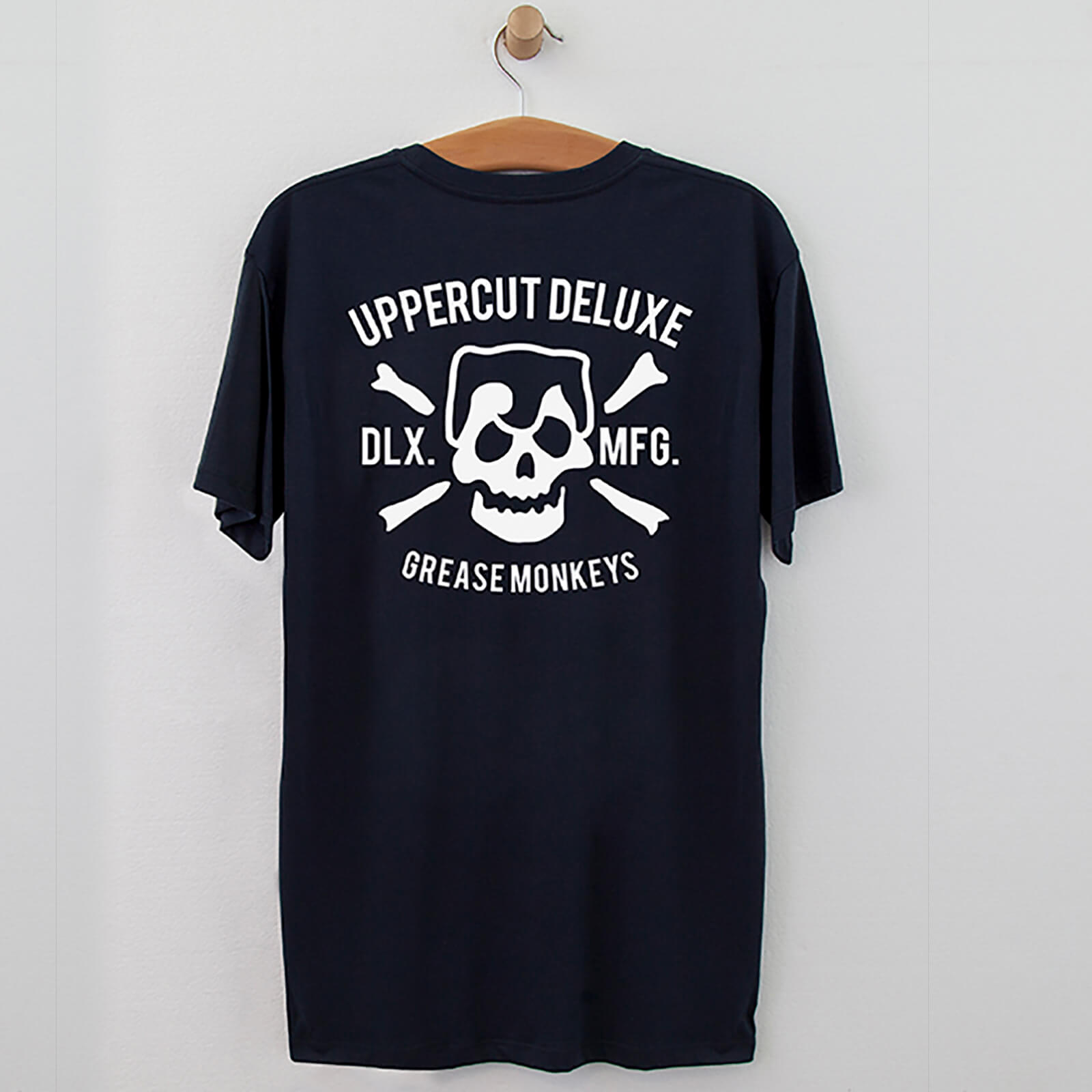 Uppercut Grease Monkey Lives T-Shirt - Navy/White Print - S - Navy/White