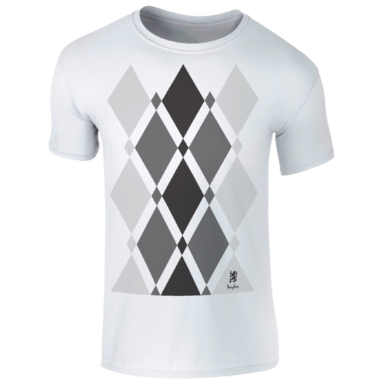 Men's Begbie Grey Pattern T-Shirt - White - S - White