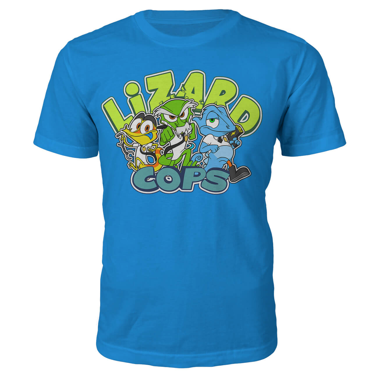 Lizard Cops T Shirt Kids Xl 12 13 Years Blue