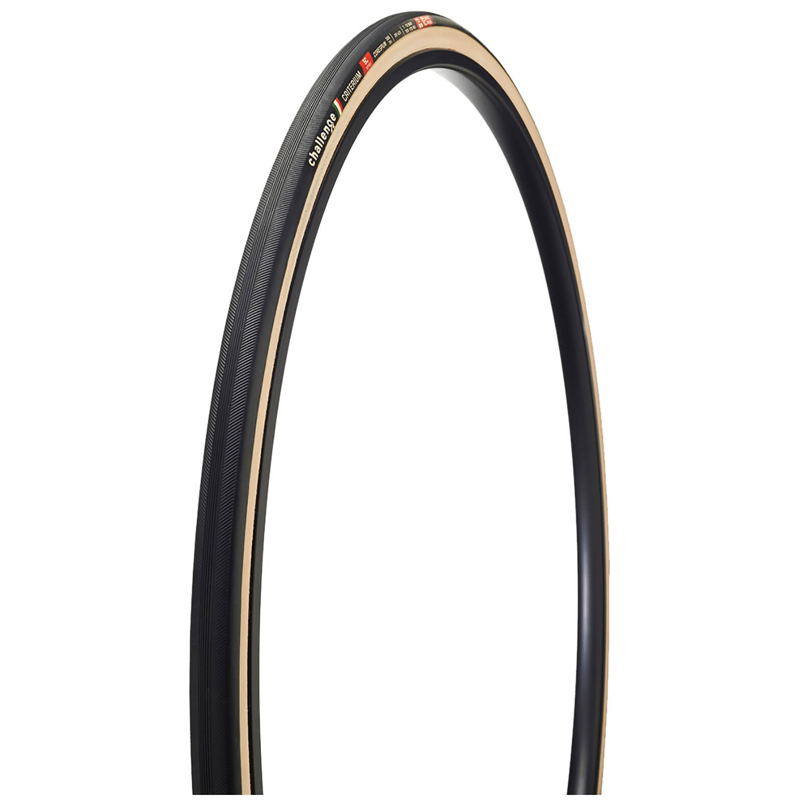 Challenge Criterium Tubular Road Tyre - Black/Tan - 700c x 25mm