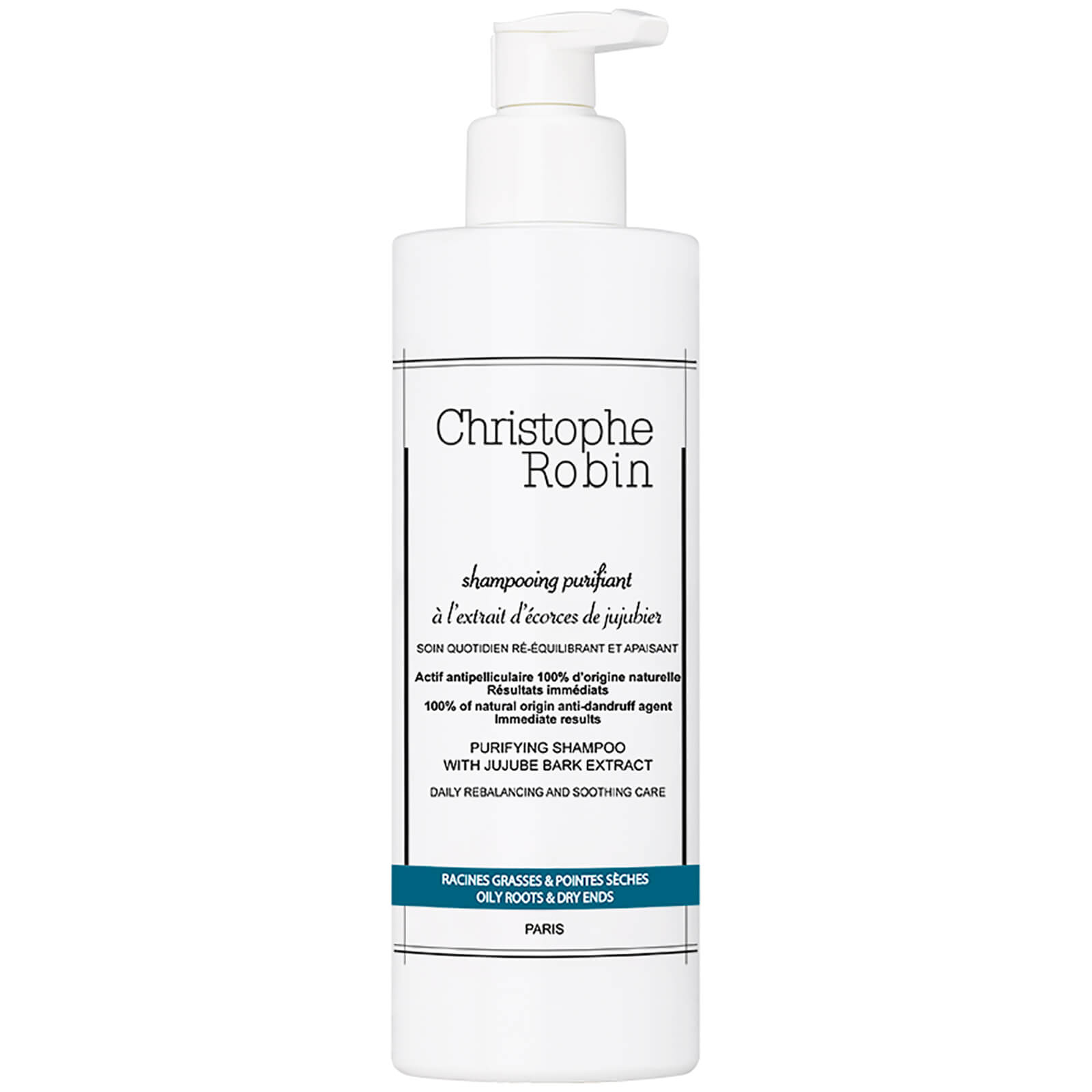 Christophe Robin Purifying Shampoo With Jujube Bark Extract 400ml In White