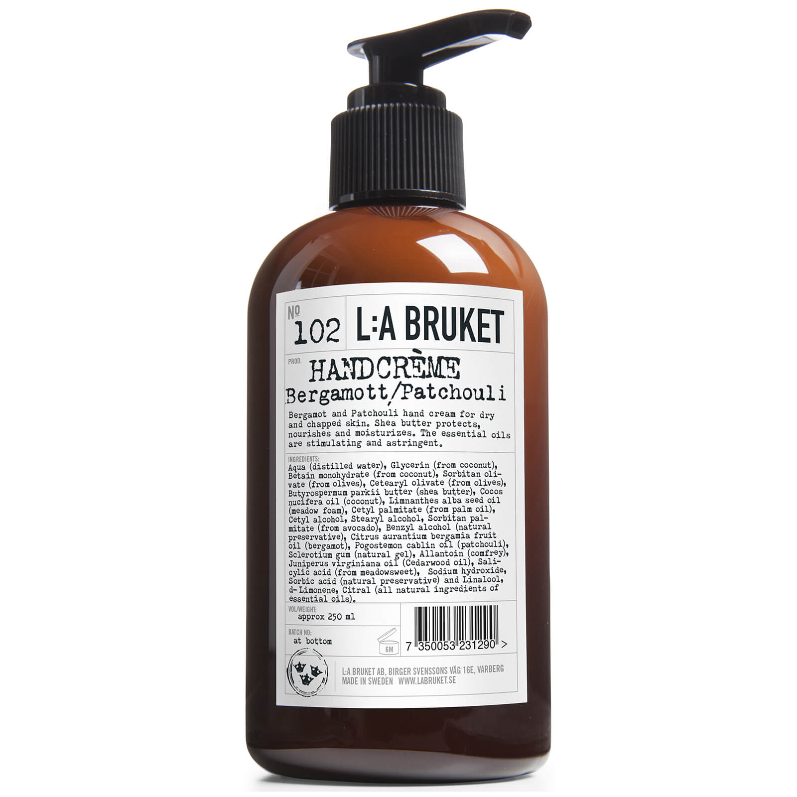 

L:A BRUKET Hand Cream 250ml - Bergamot/Patchouli
