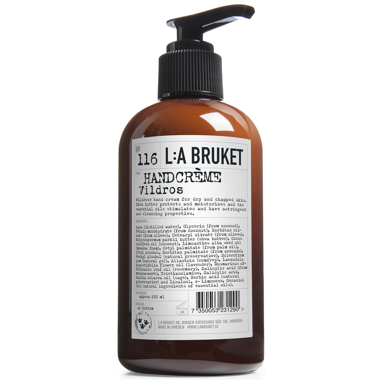 L:A BRUKET Hand Cream 250ml - Wild Rose